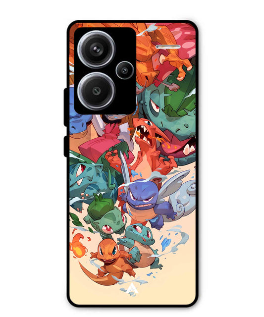 Pokemon Team 2 Metal Back Cover Phone Case for Xiaomi Redmi Note 13 Pro Plus