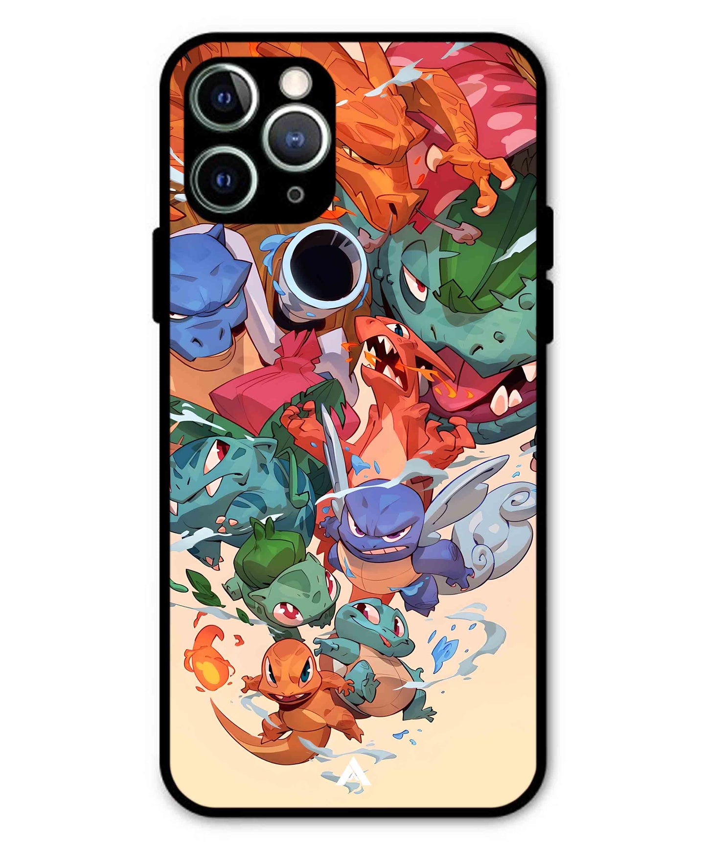 Pokemon Team 2 Metal Back Cover Phone Case for iPhone 11 Pro Max