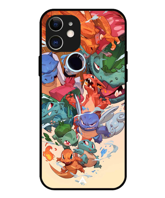 Pokemon Team 2 Metal Back Cover Phone Case for iPhone 12