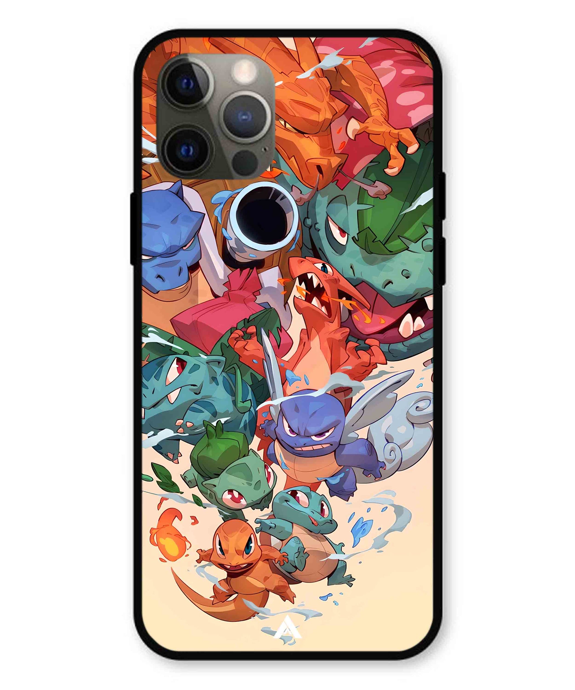 Pokemon Team 2 Metal Back Cover Phone Case for iPhone 12 Pro