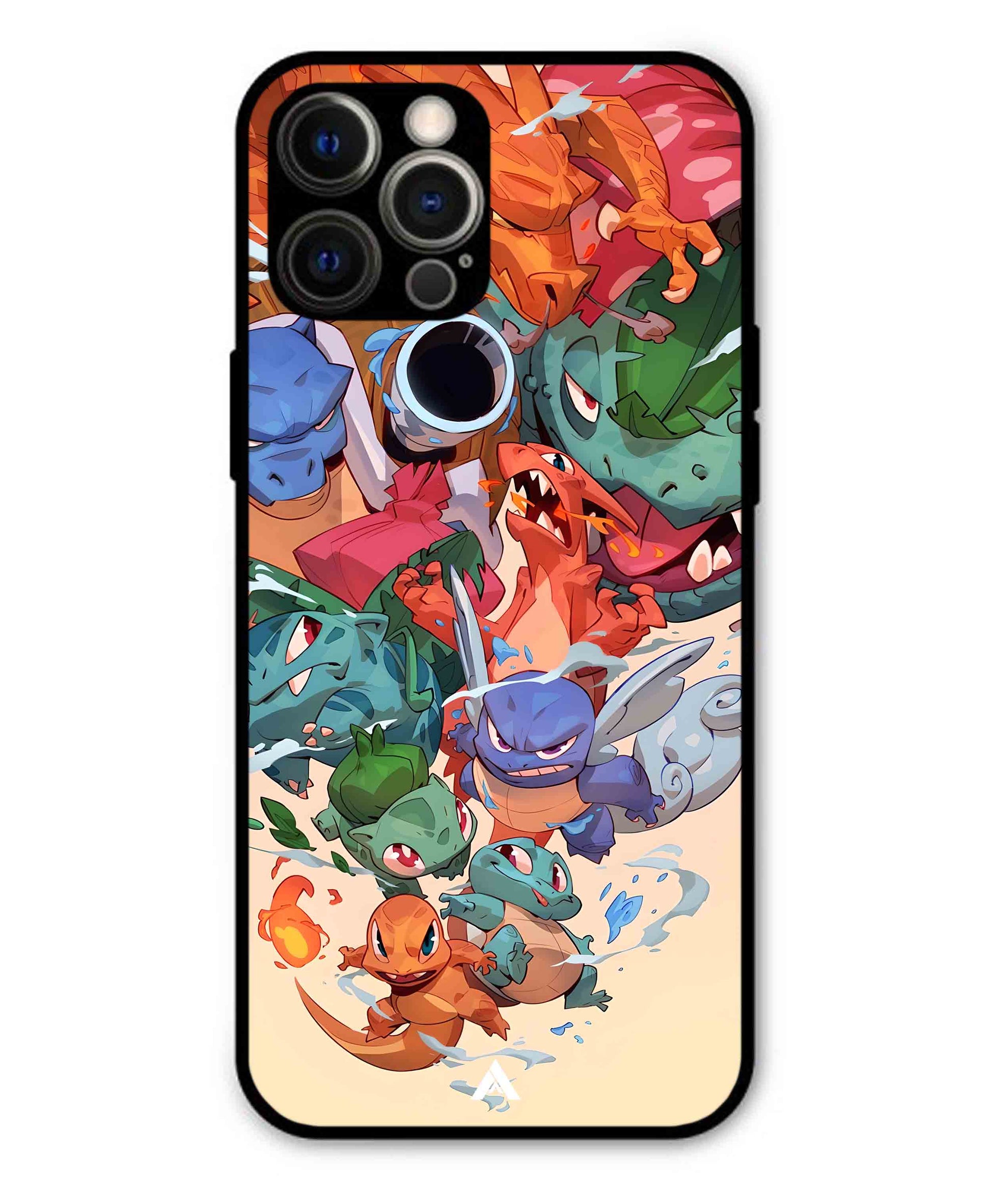 Pokemon Team 2 Metal Back Cover Phone Case for iPhone 12 Pro Max