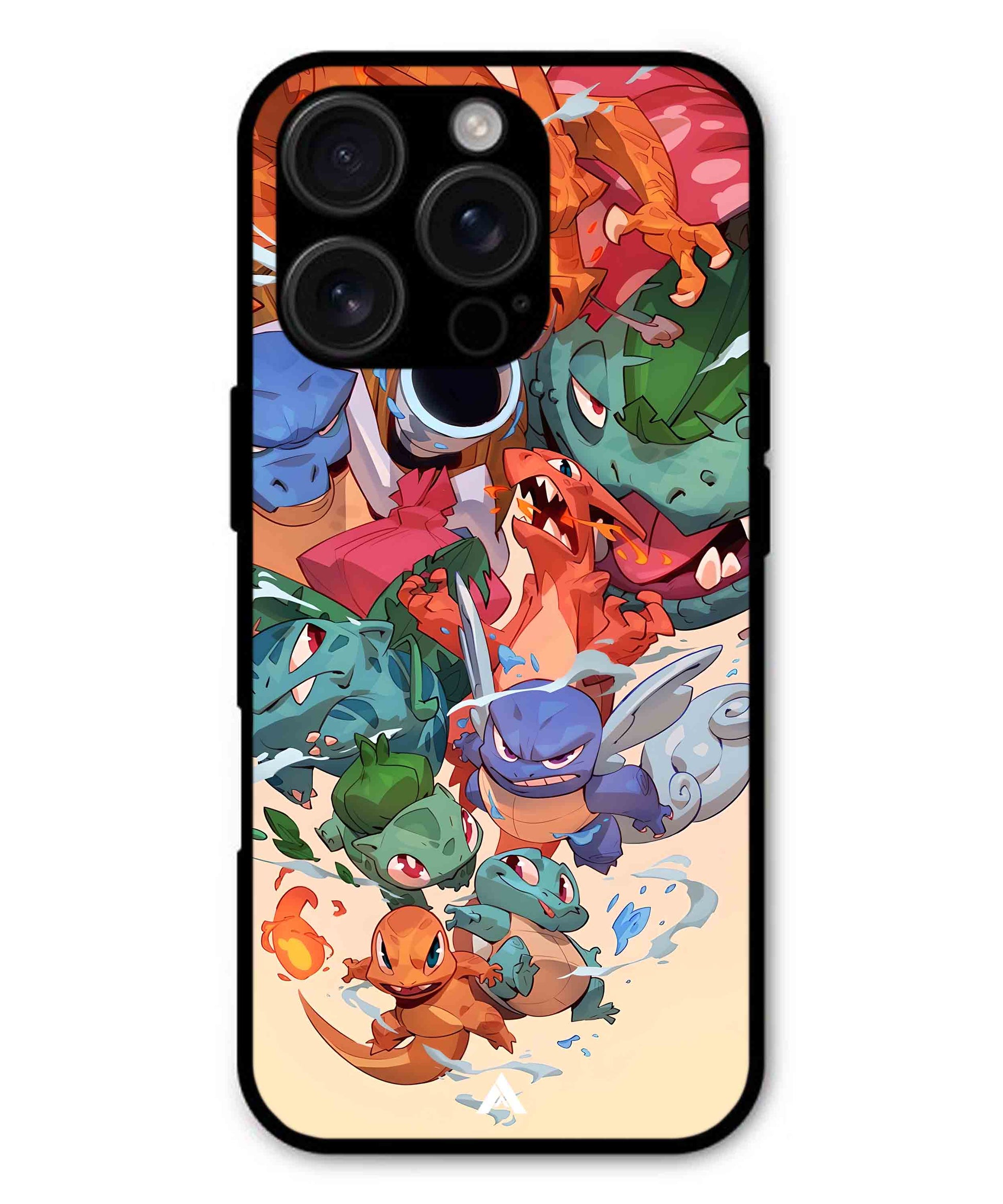 Pokemon Team 2 Metal Back Cover Phone Case for iPhone 13 Pro