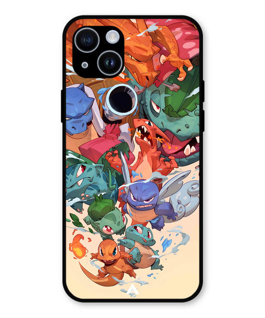 Pokemon Team 2 Metal Back Cover Phone Case for iPhone 14
