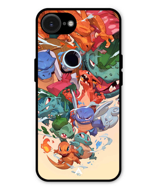 Pokemon Team 2 Metal Back Cover Phone Case for iPhone 16e