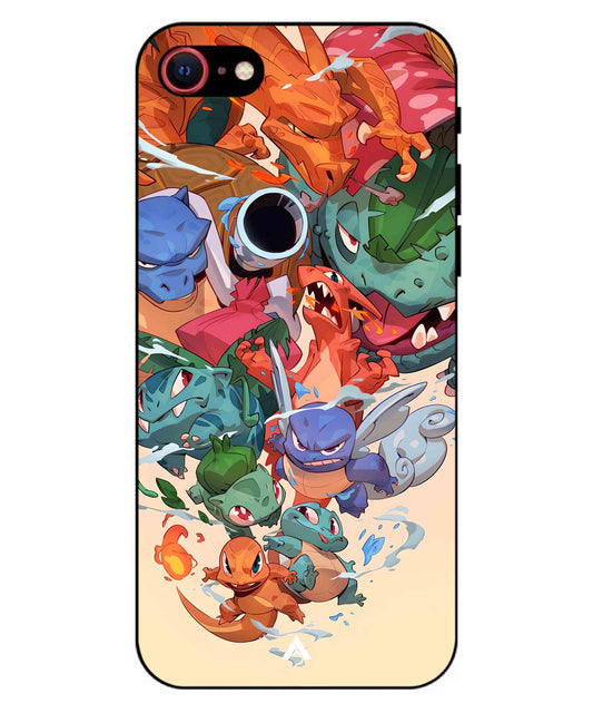 Pokemon Team 2 Metal Back Cover Phone Case for iPhone 7