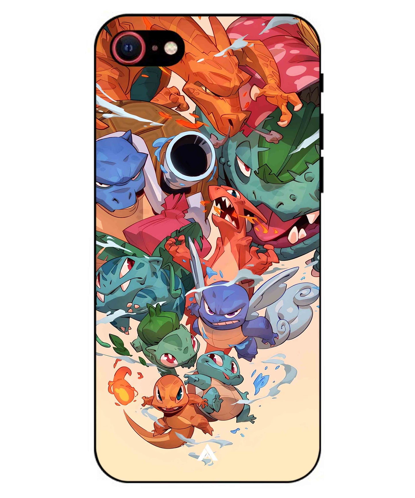 Pokemon Team 2 Metal Back Cover Phone Case for iPhone 8