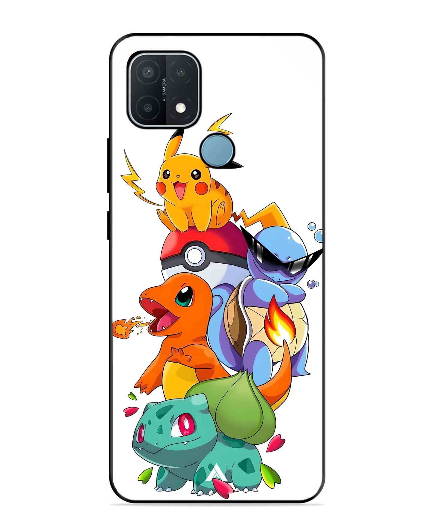 Pokemon Team Metal Back Cover Phone Case for OPPO A15