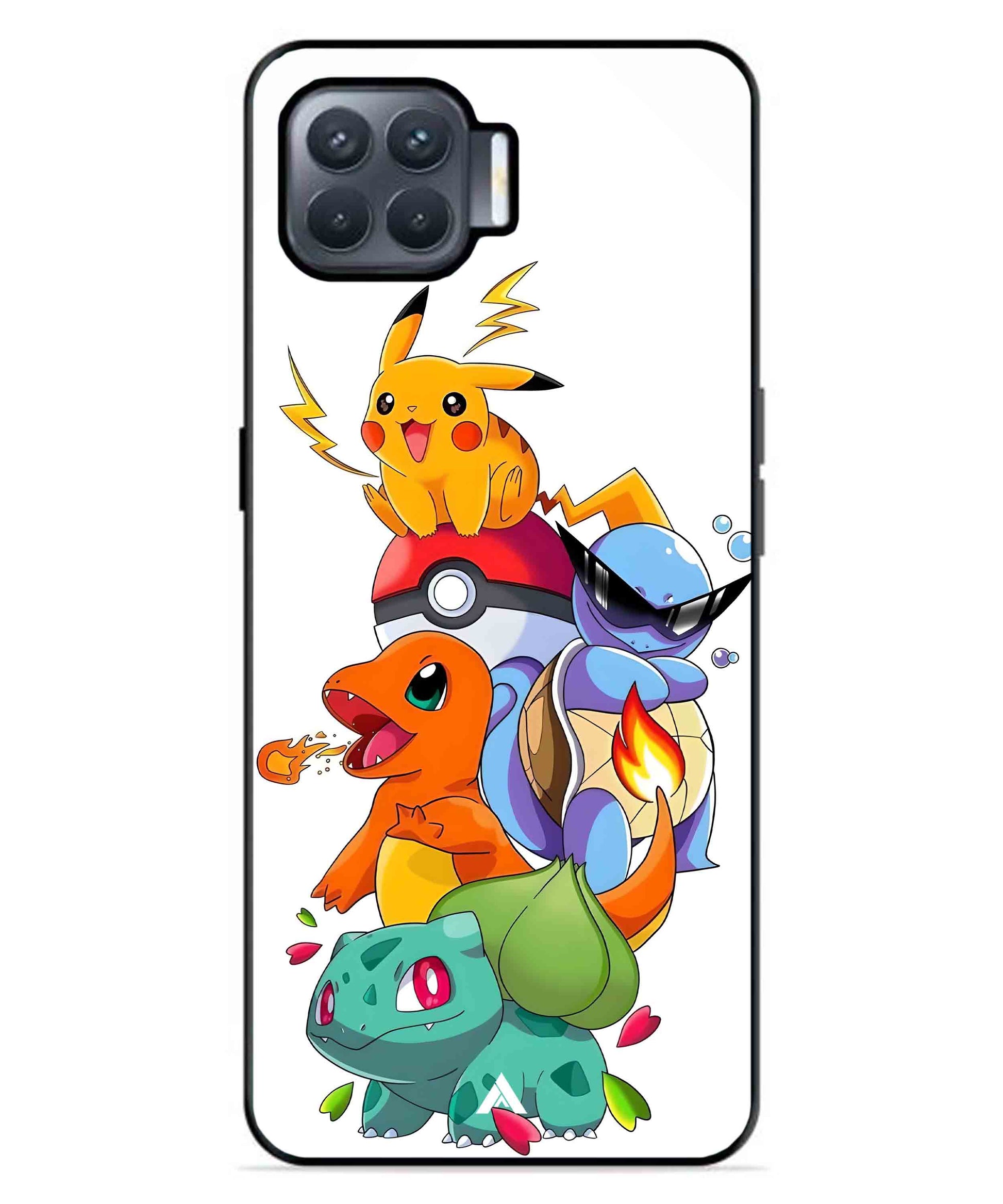 Pokemon Team Metal Back Cover Phone Case for Oppo F17 Pro