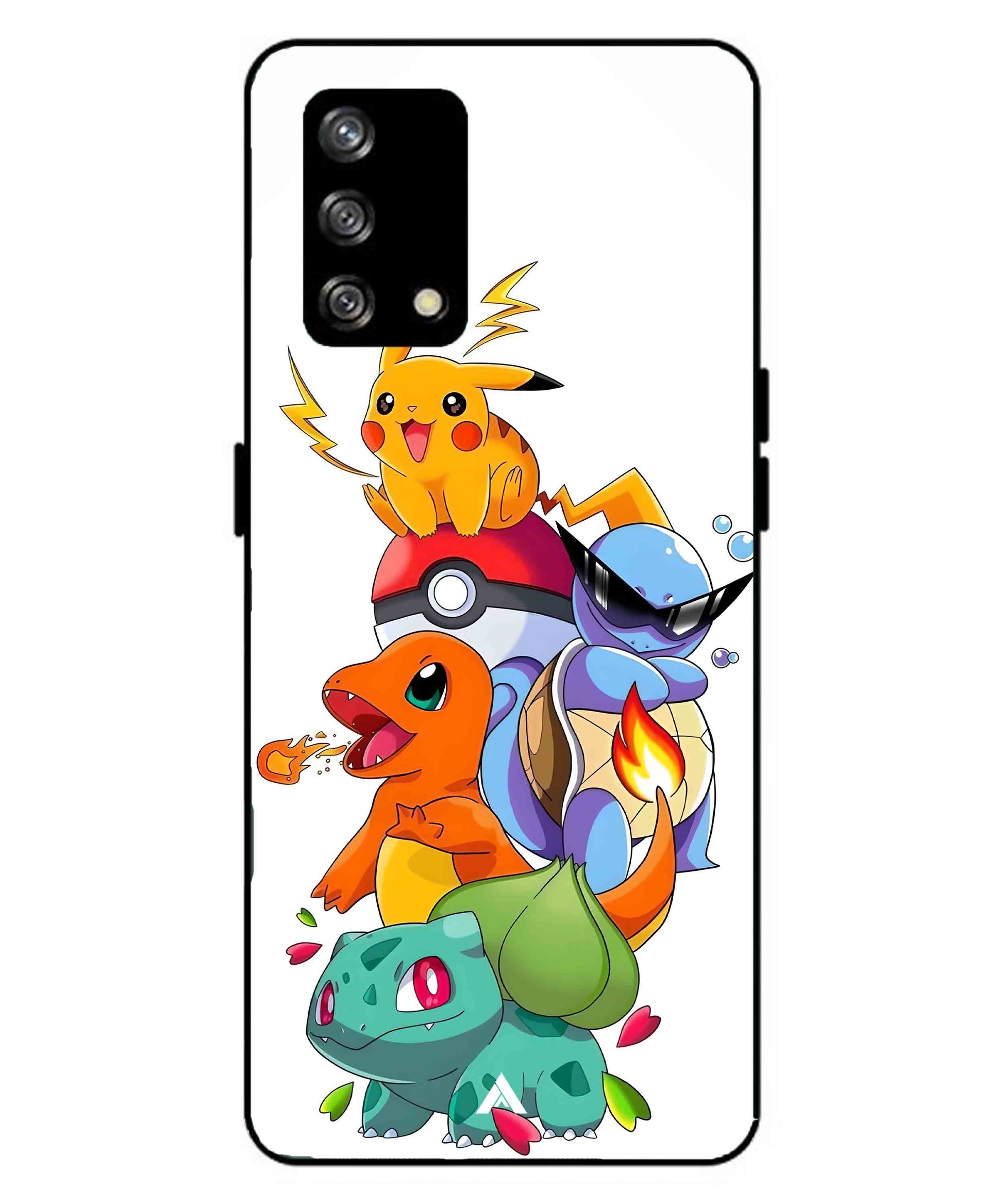 Pokemon Team Metal Back Cover Phone Case for Oppo F19