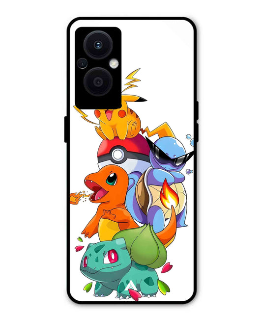 Pokemon Team Metal Back Cover Phone Case for Oppo F21 Pro 5G