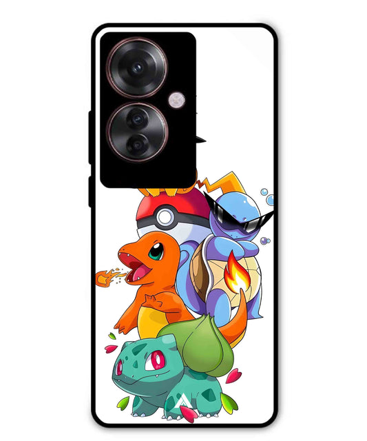 Pokemon Team Metal Back Cover Phone Case for Oppo F25 Pro