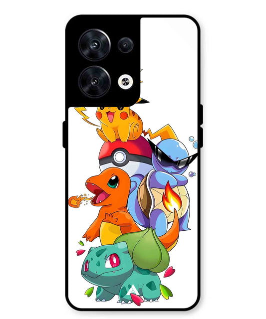 Pokemon Team Metal Back Cover Phone Case for Oppo Reno 10