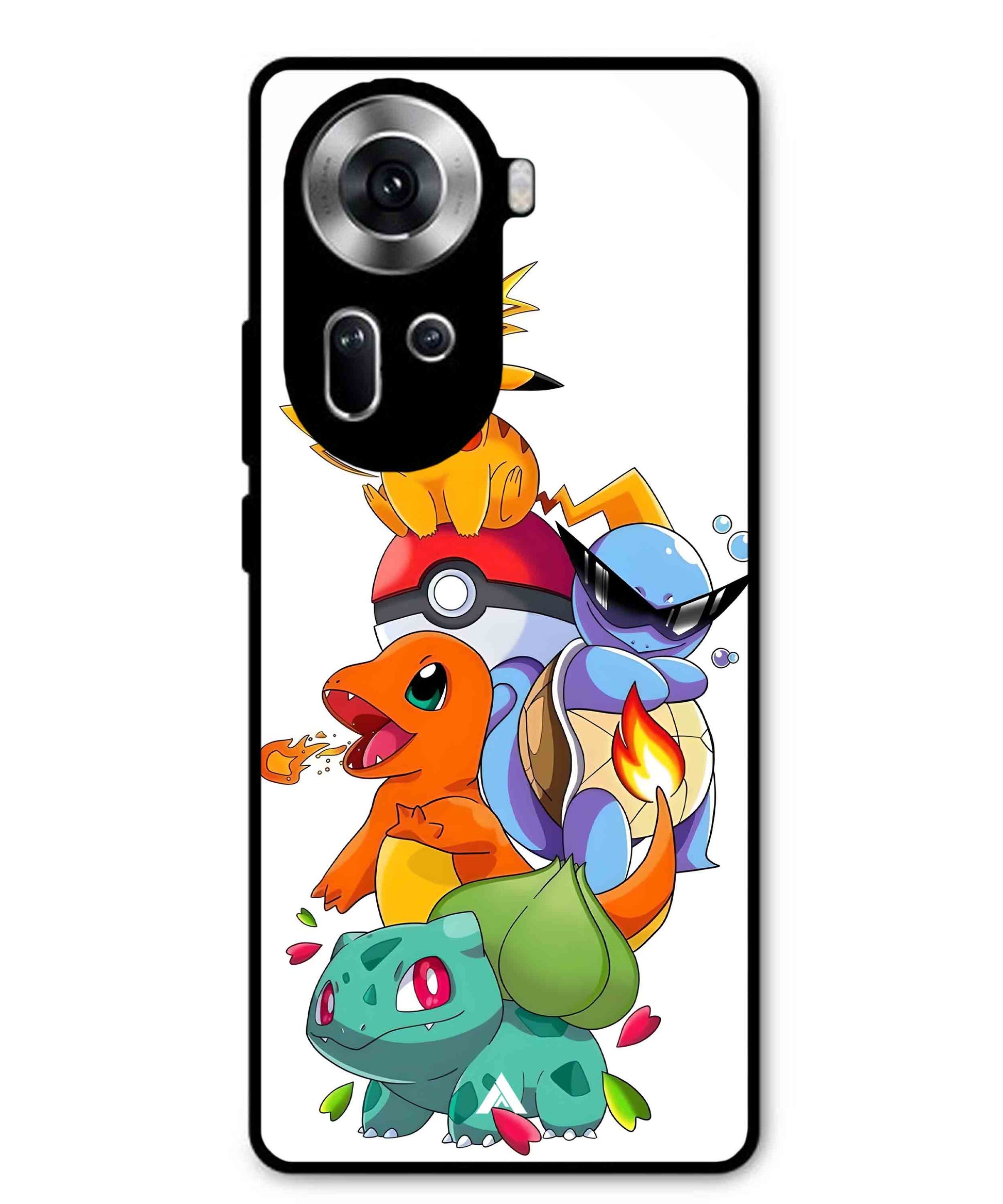 Pokemon Team Metal Back Cover Phone Case for Oppo Reno 11