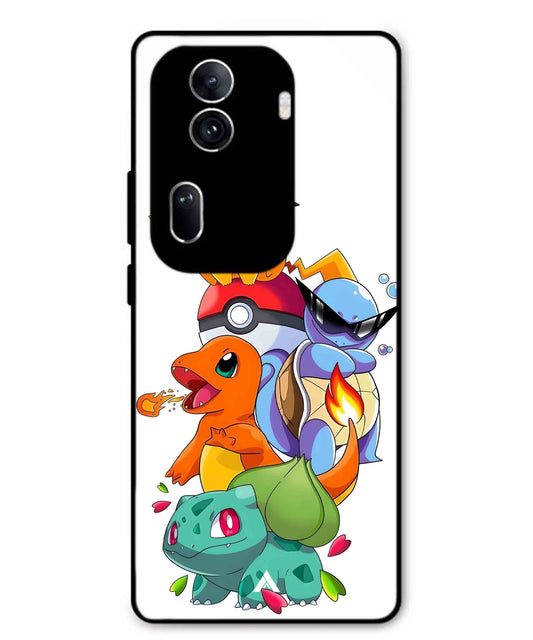 Pokemon Team Metal Back Cover Phone Case for Oppo Reno 11 Pro