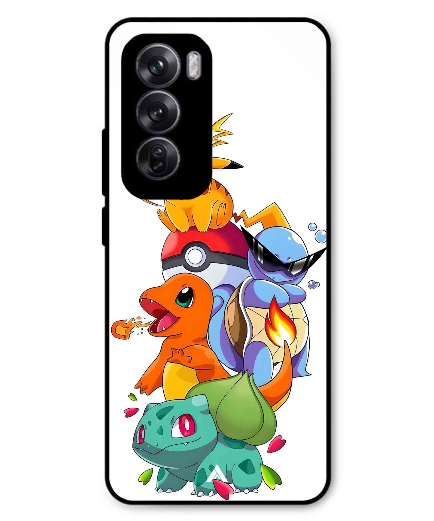 Pokemon Team Metal Back Cover Phone Case for Oppo Reno 12