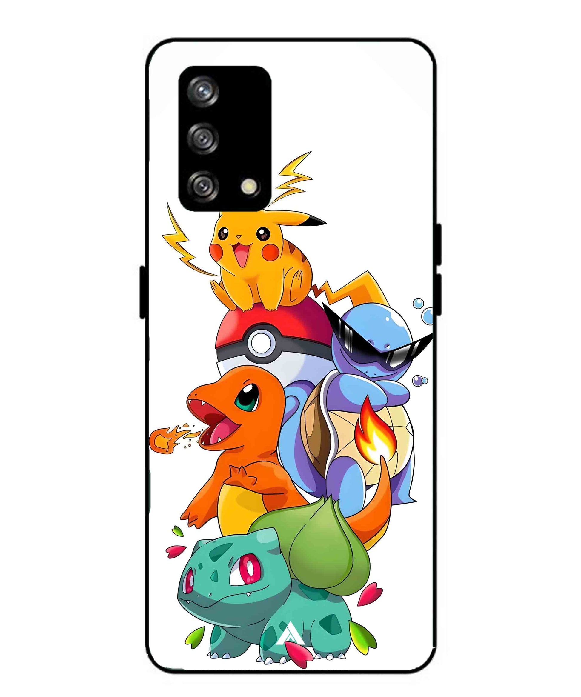 Pokemon Team Metal Back Cover Phone Case for Oppo Reno 4F