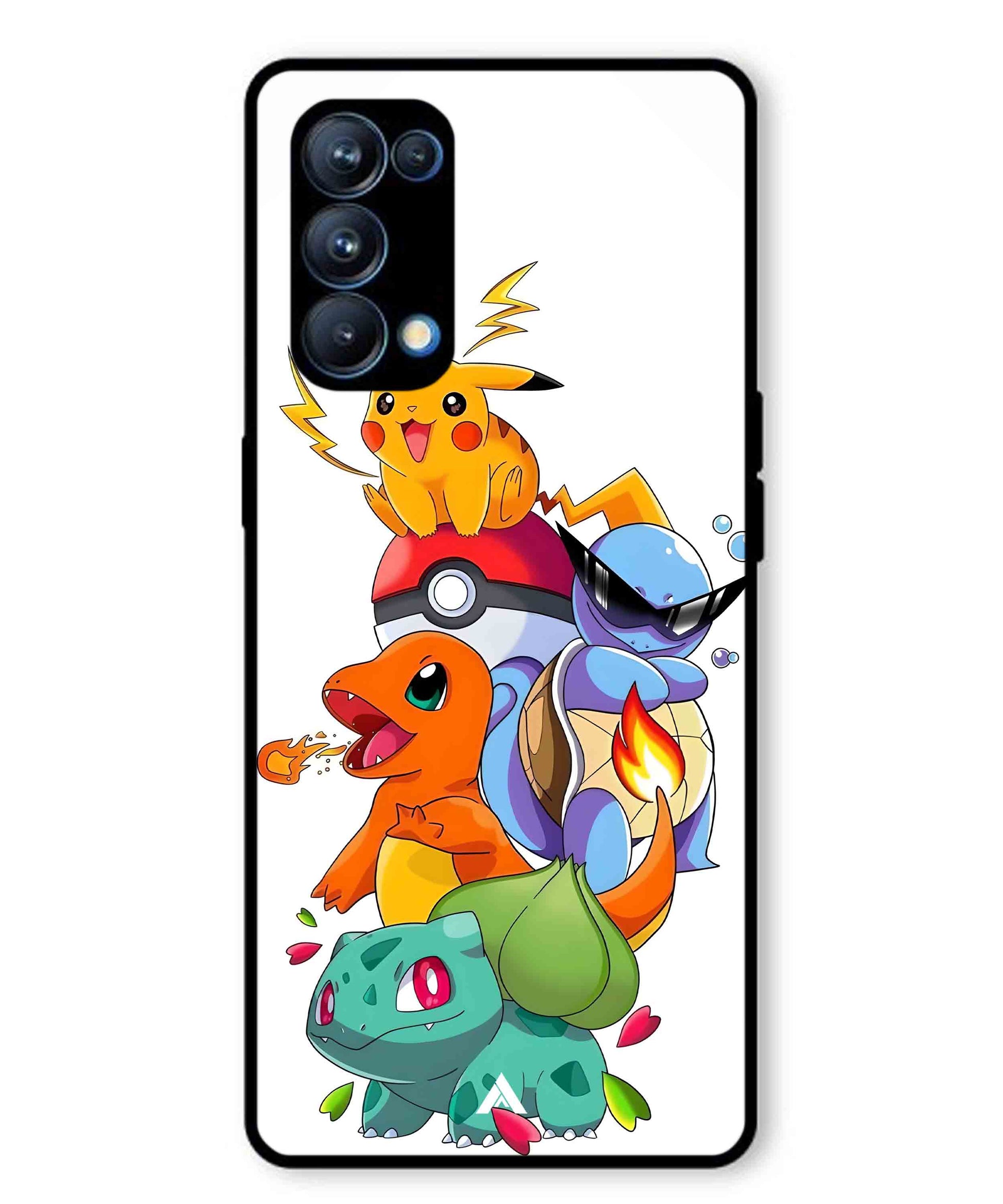 Pokemon Team Metal Back Cover Phone Case for Oppo Reno 5 Pro