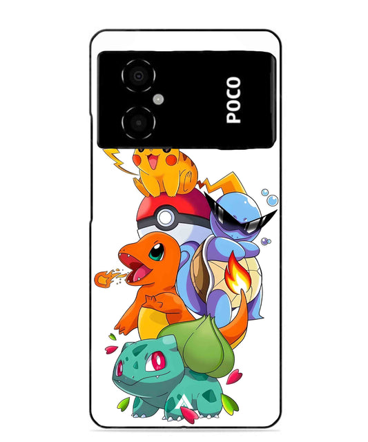 Pokemon Team Metal Back Cover Phone Case for Poco M4 5G