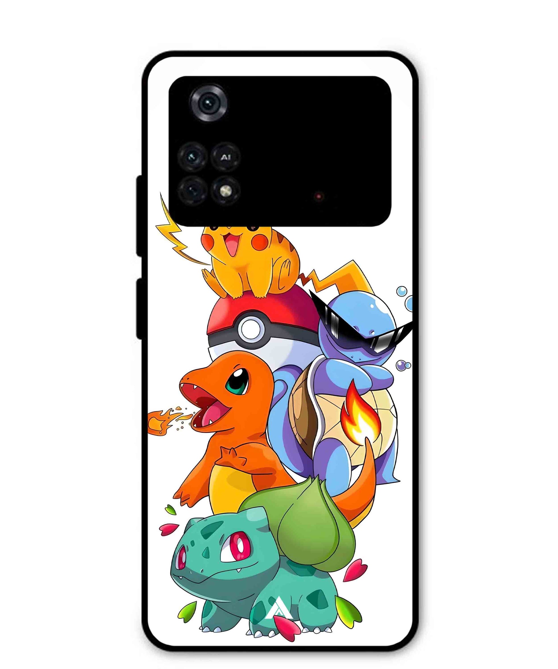 Pokemon Team Metal Back Cover Phone Case for Poco M4 Pro 4G