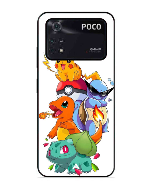 Pokemon Team Metal Back Cover Phone Case for Poco X4 Pro