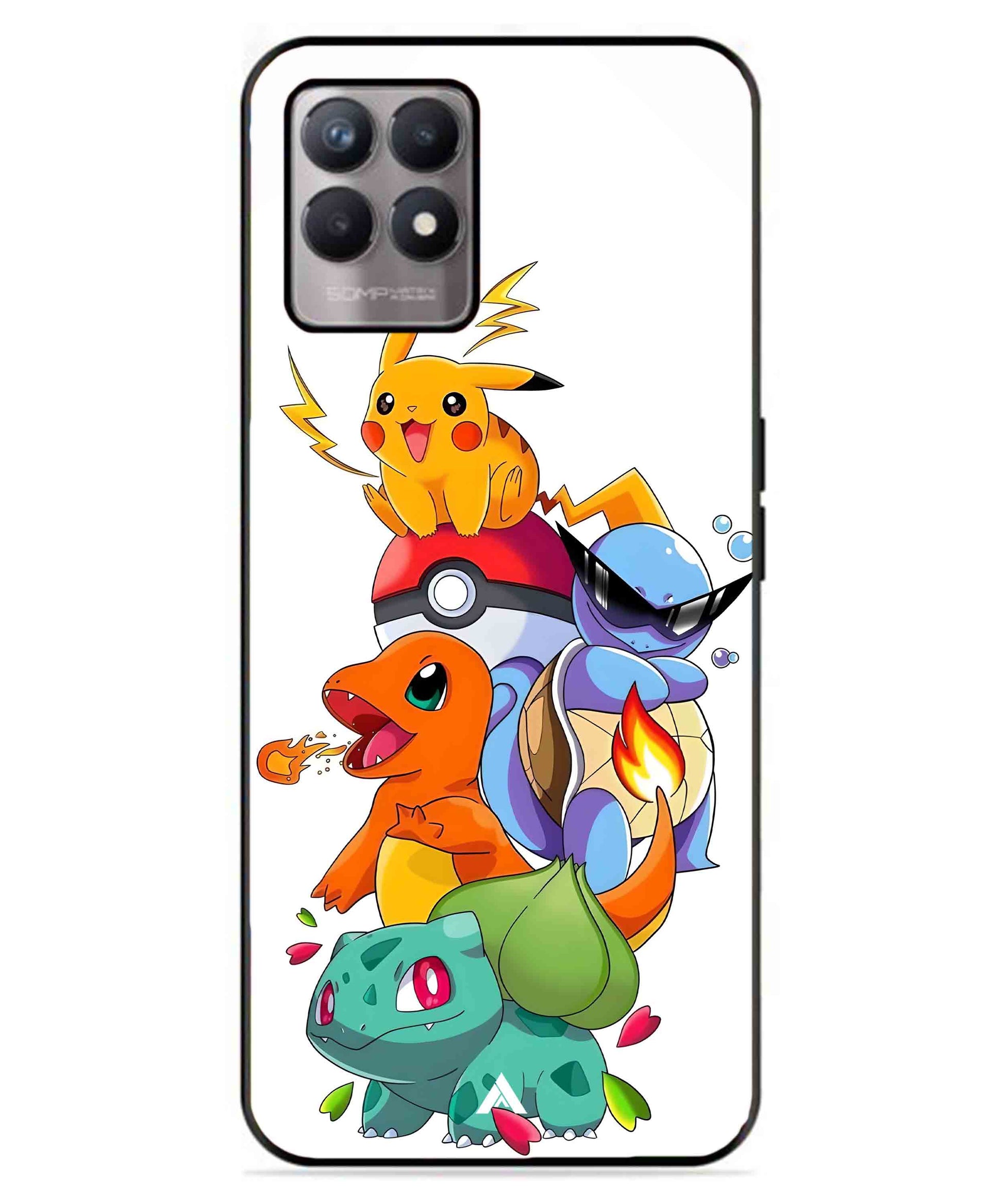 Pokemon Team Metal Back Cover Phone Case for Realme 8 Pro