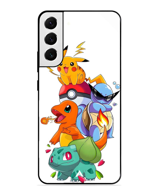 Pokemon Team Metal Back Cover Phone Case for Samsung Galaxy S22 Plus