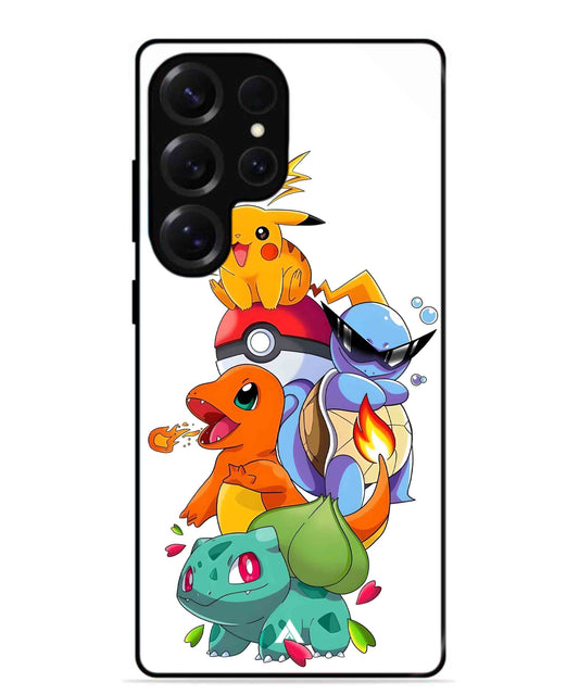 Pokemon Team Metal Back Cover Phone Case for Samsung Galaxy S25 Ultra