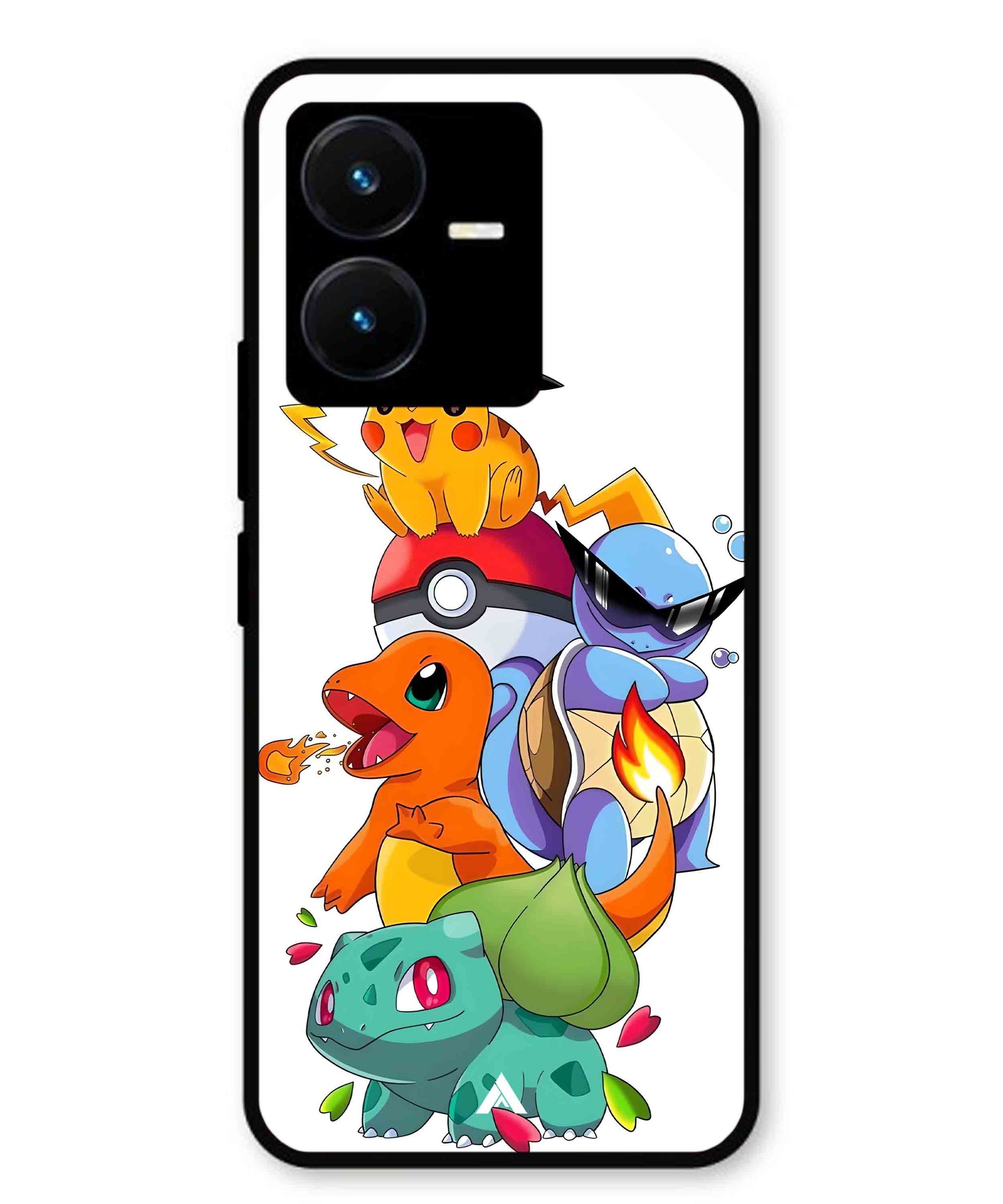 Pokemon Team Metal Back Cover Phone Case for Vivo Y22