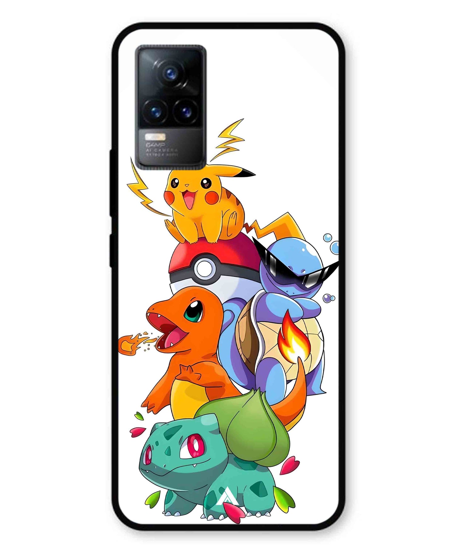 Pokemon Team Metal Back Cover Phone Case for Vivo v21e 4G