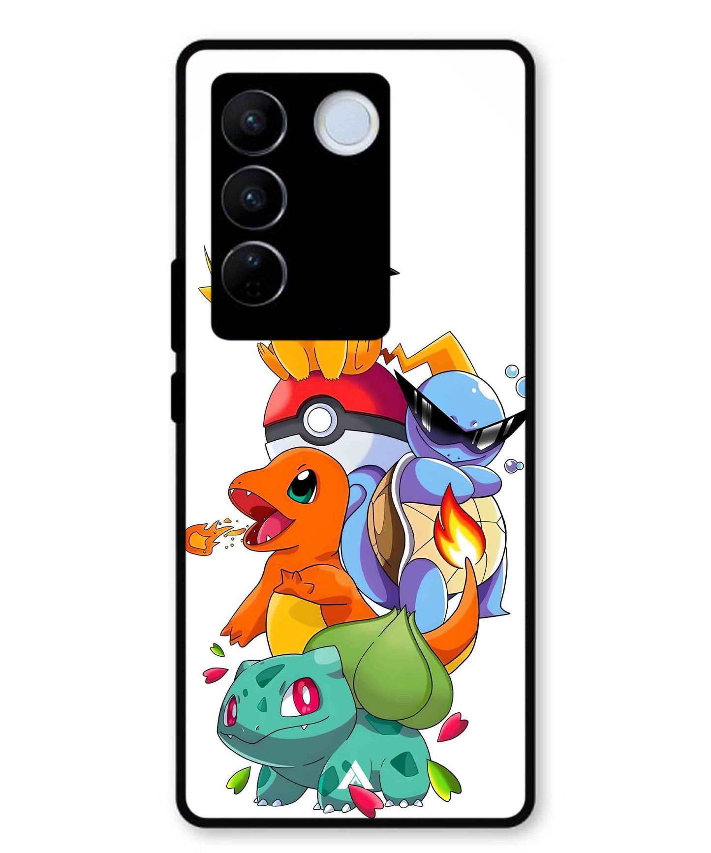 Pokemon Team Metal Back Cover Phone Case for Vivo v27 Pro