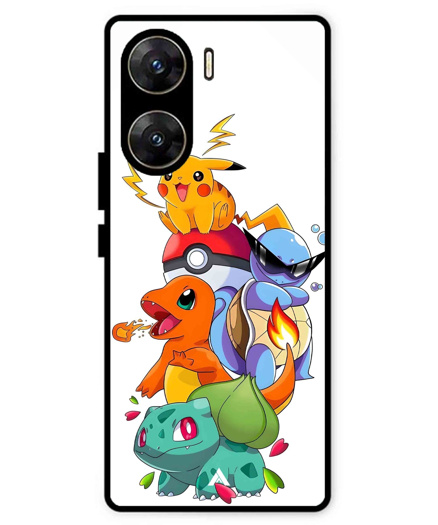 Pokemon Team Metal Back Cover Phone Case for Vivo v29e