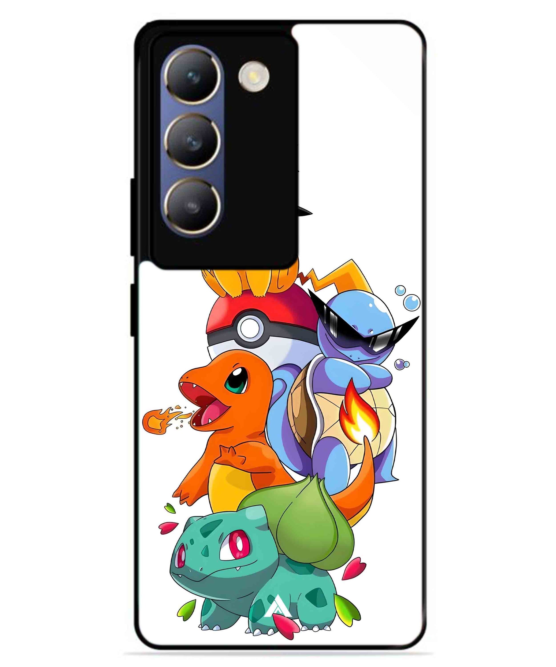 Pokemon Team Metal Back Cover Phone Case for Vivo v30 Lite