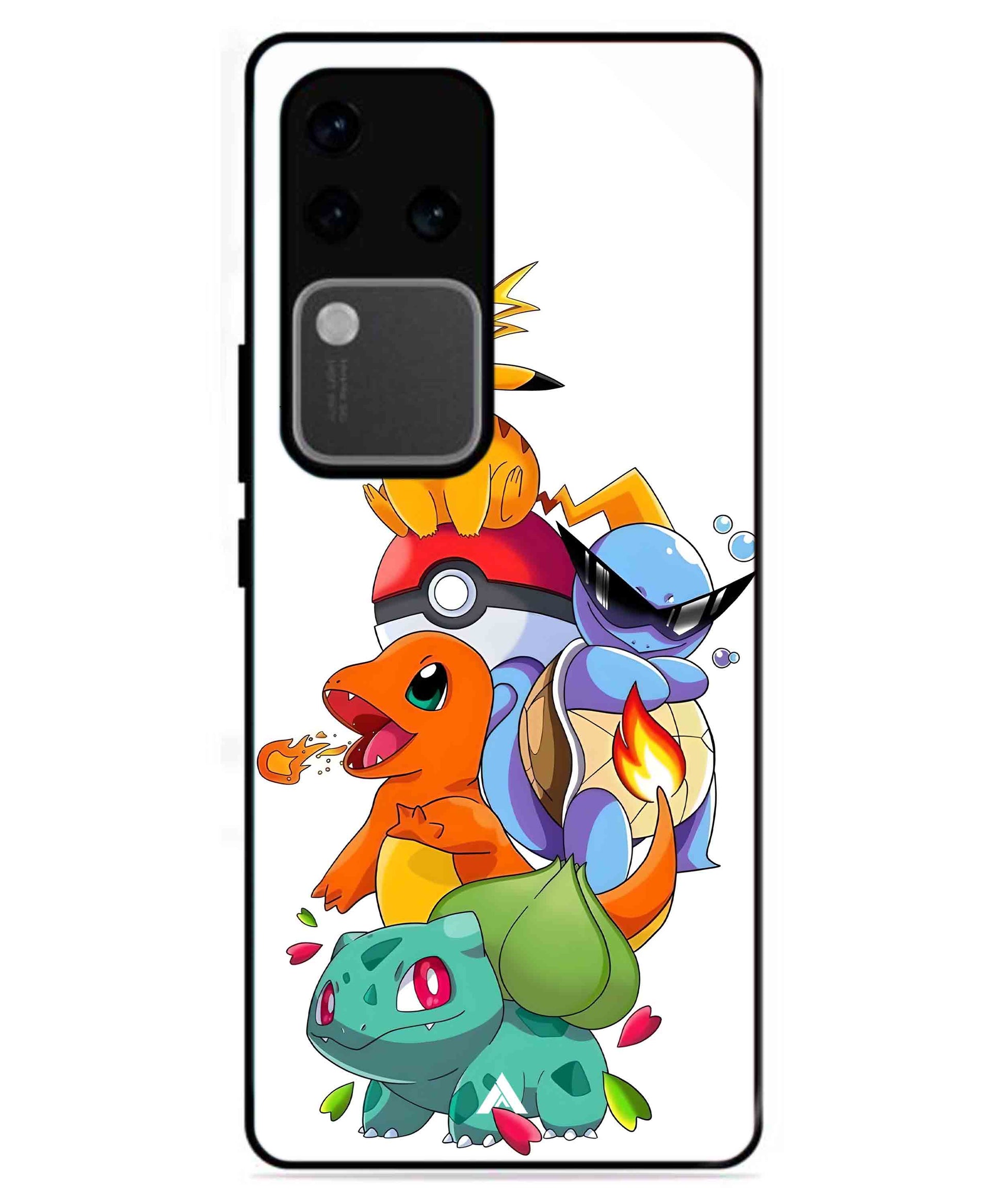 Pokemon Team Metal Back Cover Phone Case for Vivo v30 Pro