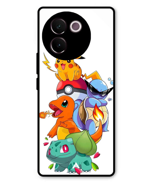 Pokemon Team Metal Back Cover Phone Case for Vivo v30e