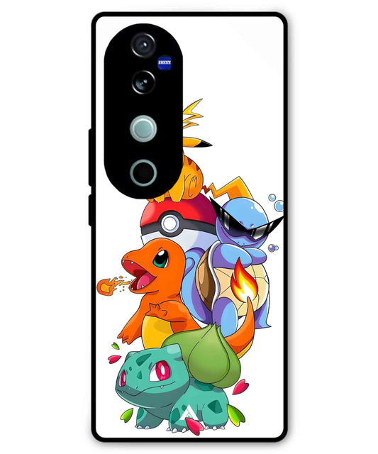 Pokemon Team Metal Back Cover Phone Case for Vivo v40 Pro