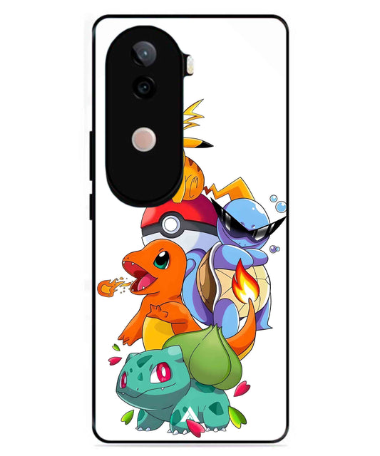 Pokemon Team Metal Back Cover Phone Case for Vivo v40e