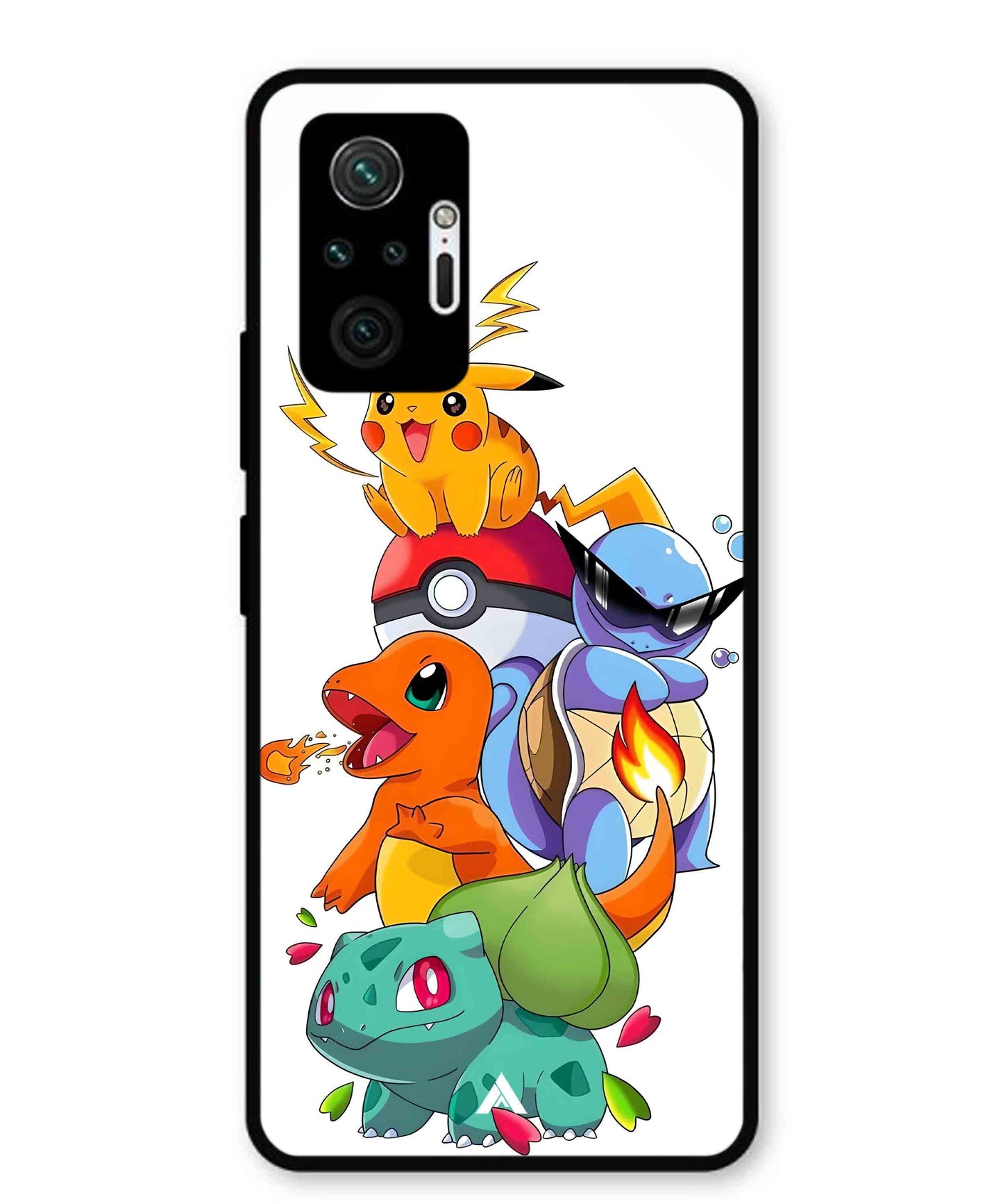 Pokemon Team Metal Back Cover Phone Case for Xiaomi Redmi Note 10 Lite