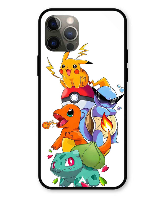 Pokemon Team Metal Back Cover Phone Case for iPhone 12 Pro