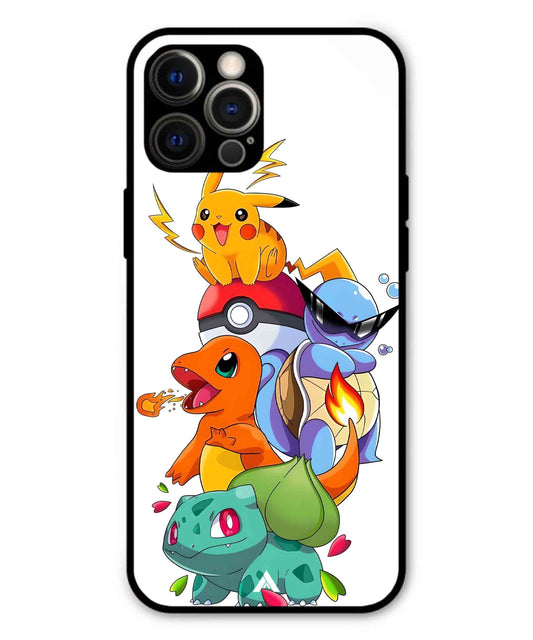 Pokemon Team Metal Back Cover Phone Case for iPhone 12 Pro Max