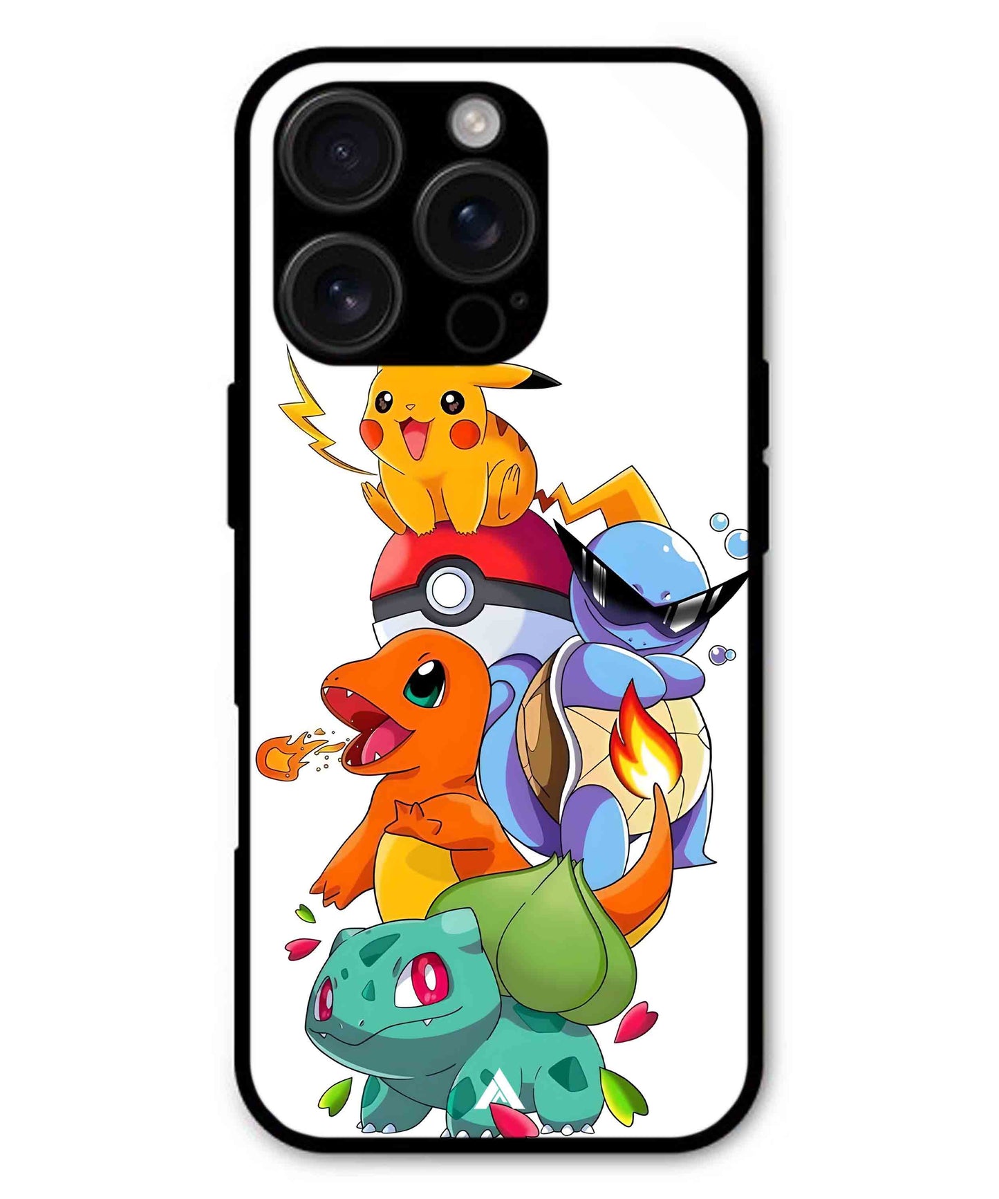 Pokemon Team Metal Back Cover Phone Case for iPhone 15 Pro