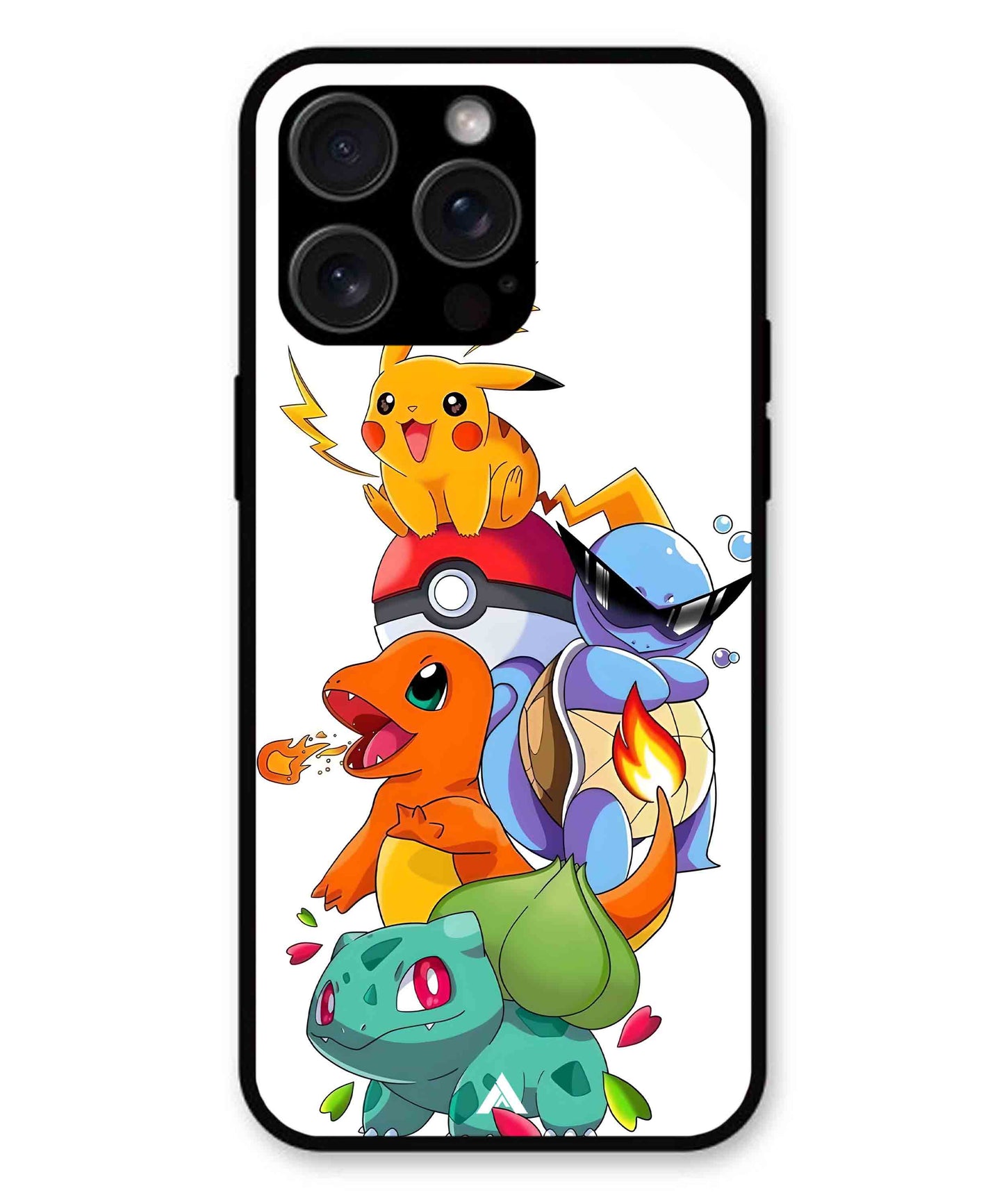 Pokemon Team Metal Back Cover Phone Case for iPhone 15 Pro Max