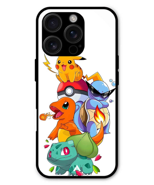 Pokemon Team Metal Back Cover Phone Case for iPhone 16 Pro