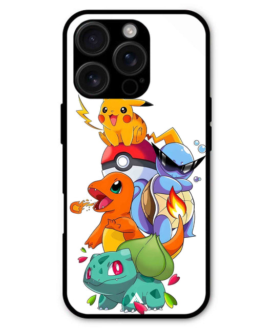 Pokemon Team Metal Back Cover Phone Case for iPhone 16 ProMax