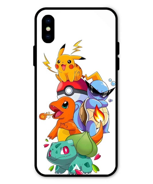 Pokemon Team Metal Back Cover Phone Case for iPhone Xs