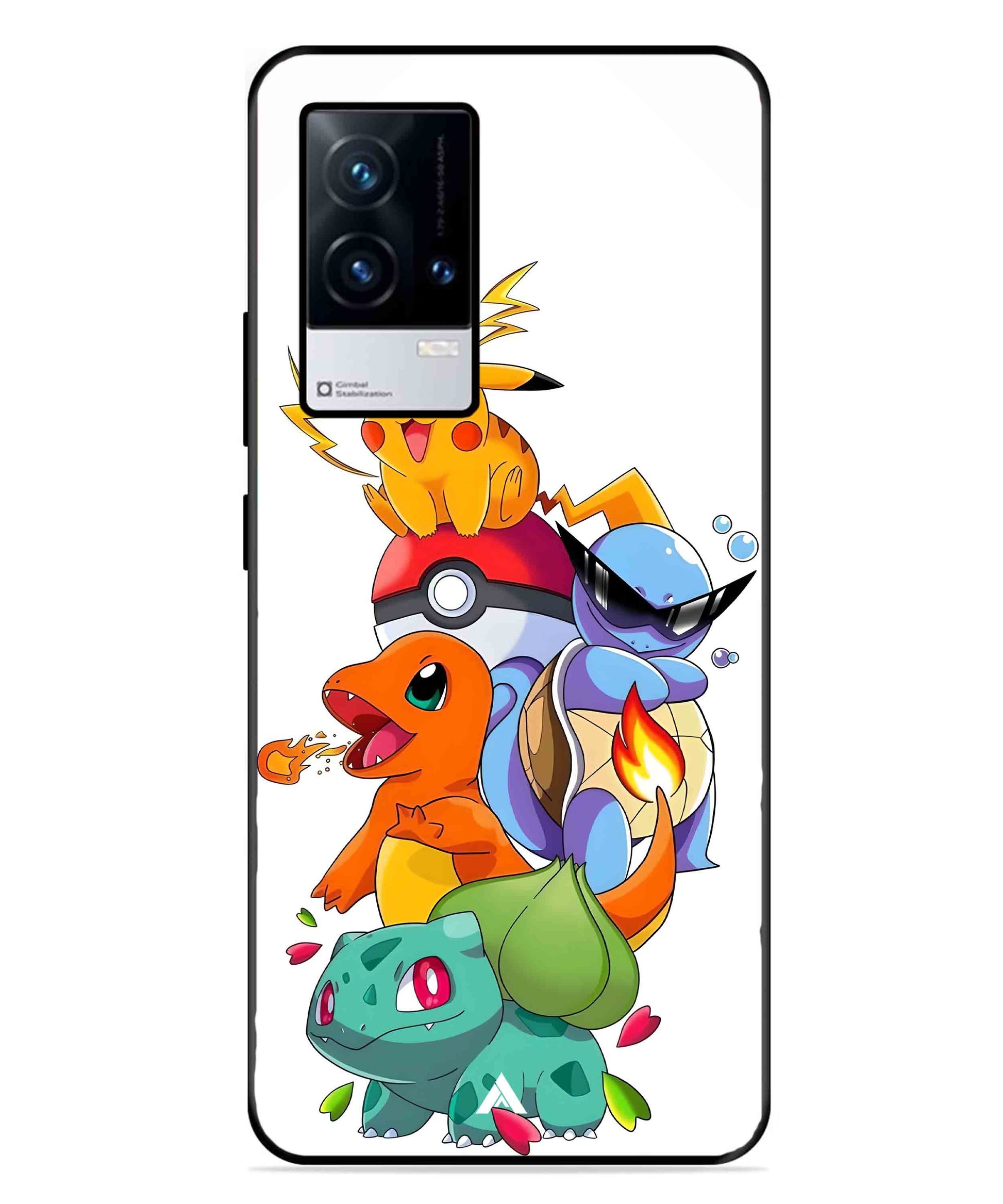 Pokemon Team Metal Back Cover Phone Case for iQOO 8