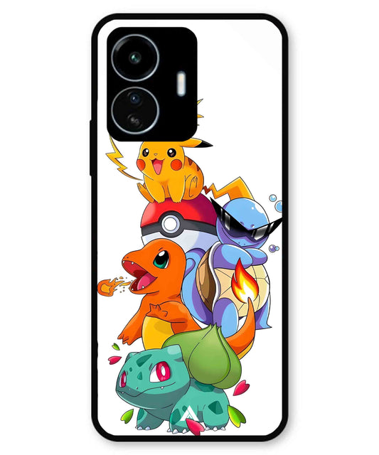 Pokemon Team Metal Back Cover Phone Case for iQOO Z6 Lite