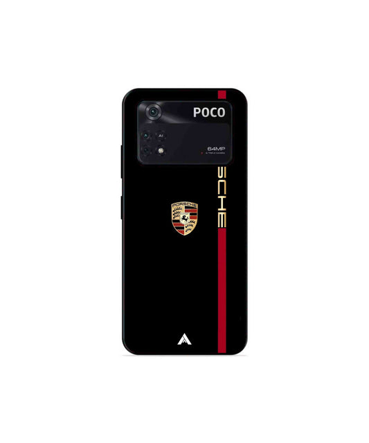 Porsche 01 Metal Back Cover Phone Case for Poco X4 Pro
