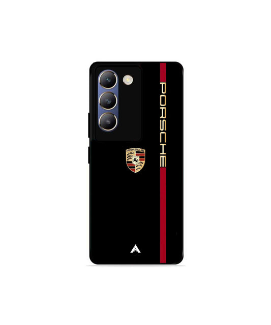 Porsche 01 Metal Back Cover Phone Case for Vivo v30 Lite