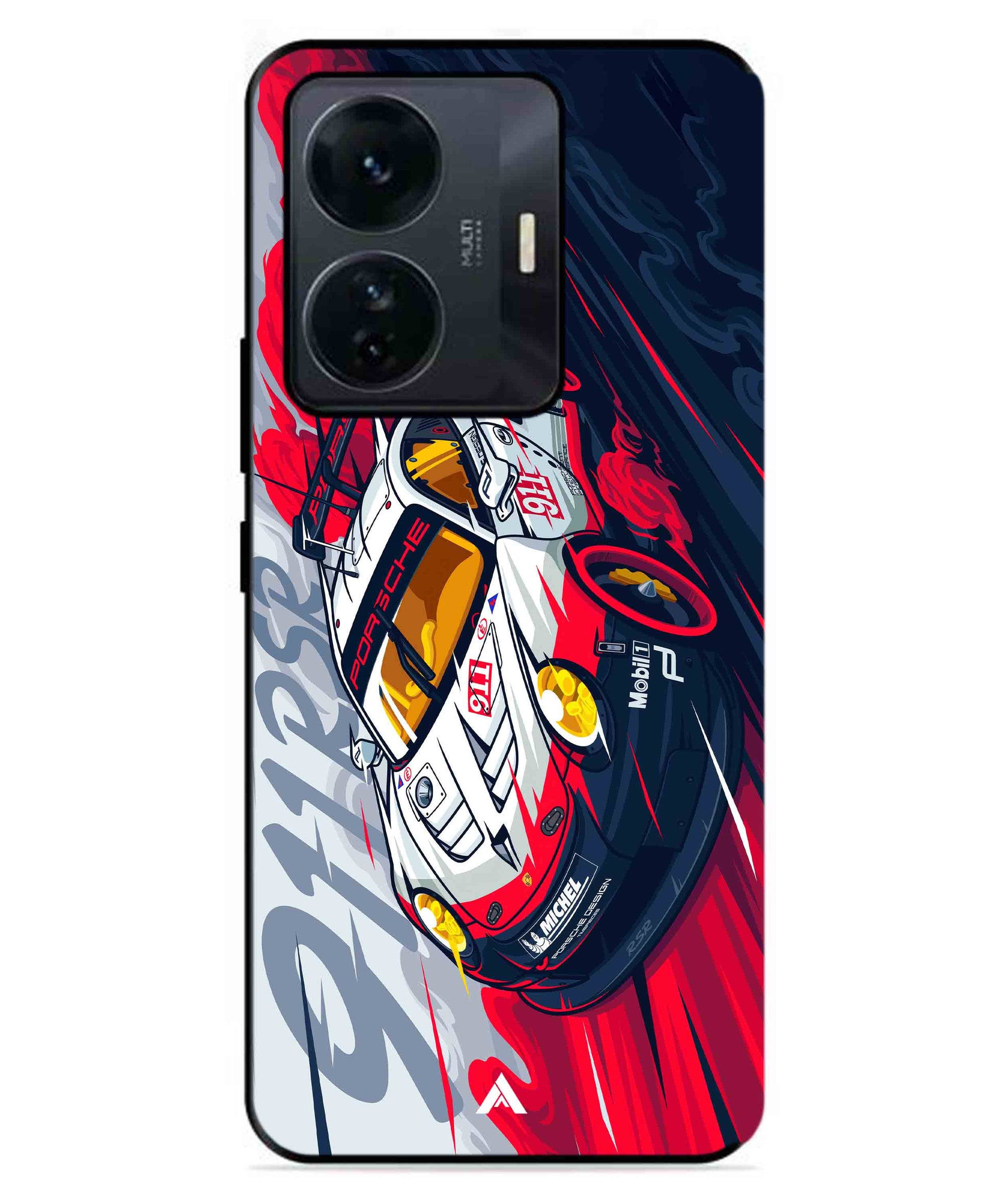 Porsche 911 Car Metal Back Cover Phone Case for IQOO Z6 Pro