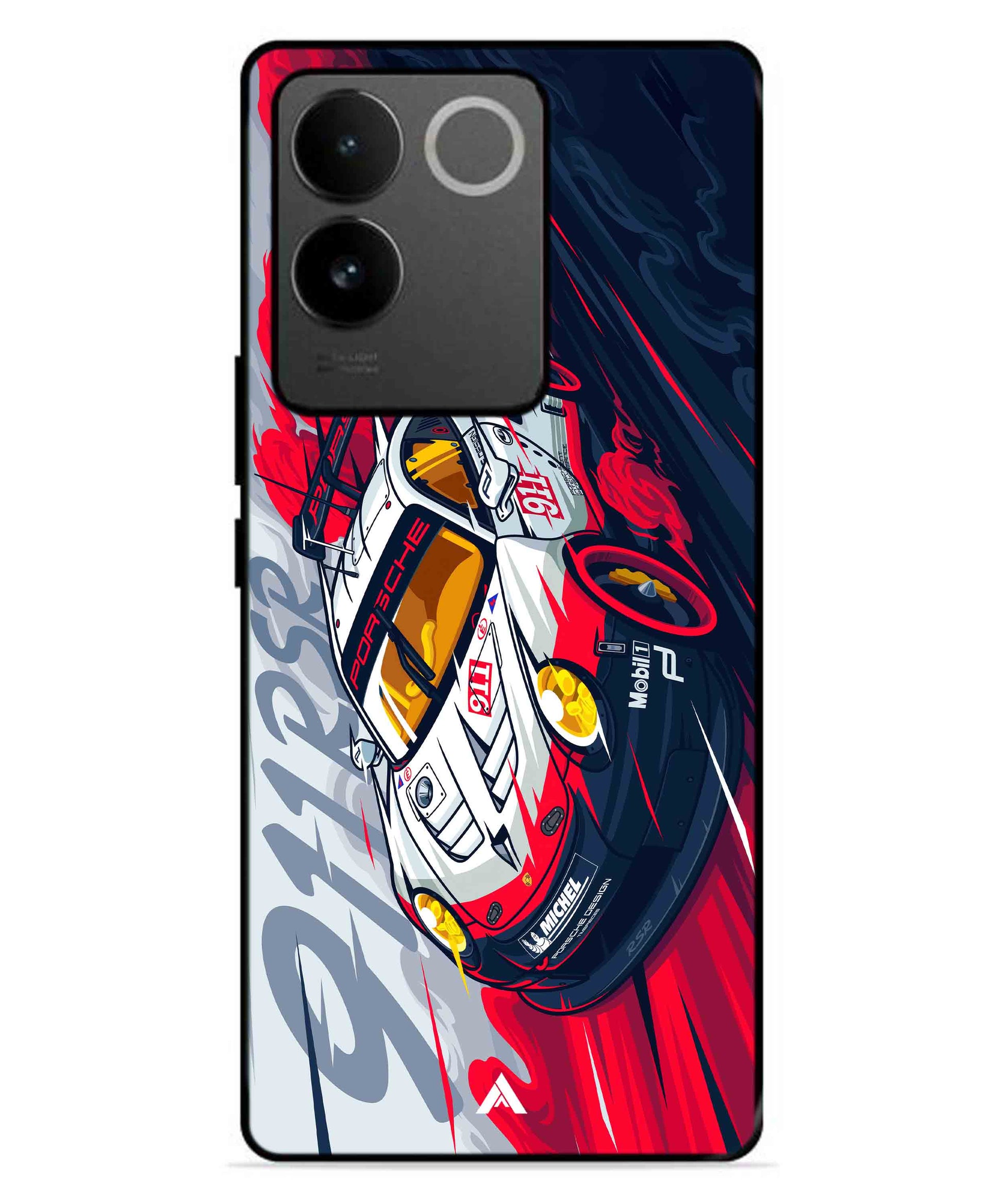 Porsche 911 Car Metal Back Cover Phone Case for IQOO Z7 Pro
